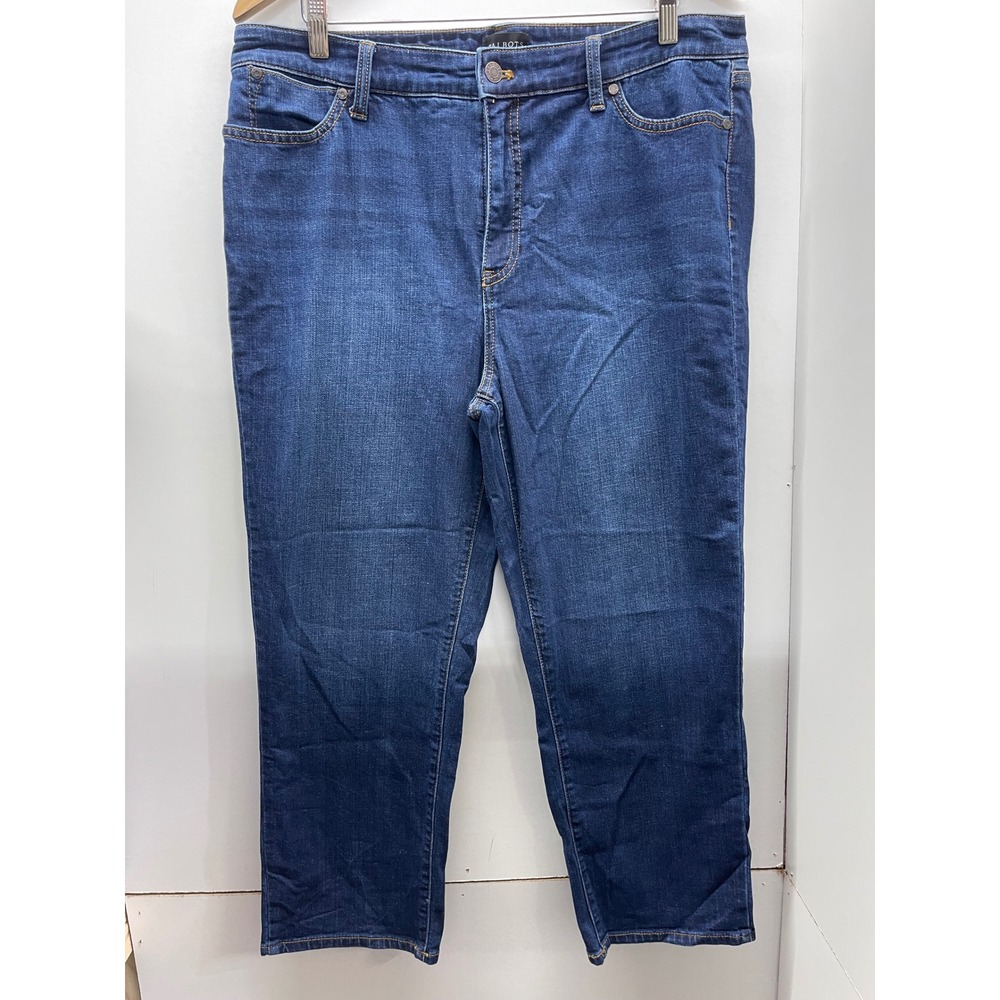 Talbots Straight Leg Crop Jean Size 16 Dark Wash Blue Denim High Rise Pants